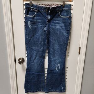 MUDD Flare Jeans - Love Peace Happiness Size 11R